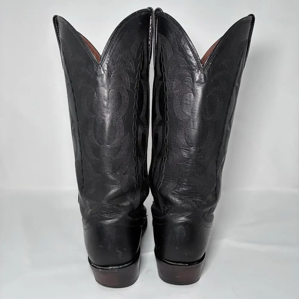 Sz 8 D Mens Nocona NB2001 Imperial Black Calf Leather Western Cowboy Boot VGUC!